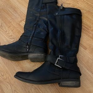 Rampage Hansel Faux Leather Knee Riding Boots Black Size 8